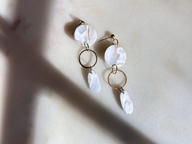 Faux Stone Dangle with Bronze Finding